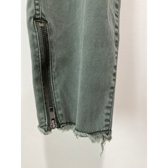 Lane Bryant Mid Rise Skinny Utility Pants Size 20 Zip Ankle Raw Hem Olive Green - Picture 4 of 10